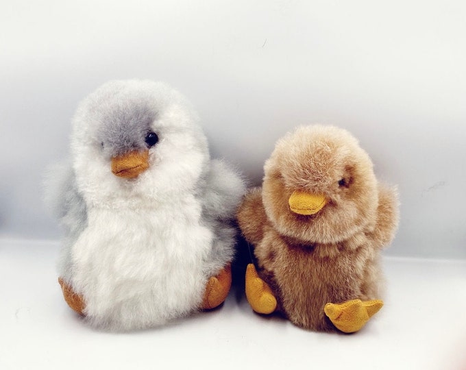 PREMIUM Baby Alpaca Fur Penguin -Real Alpaca Fur - Stuffed Bird Toy -Plush toy - Peruvian Toy from Peruvian Artisans-  Special gift