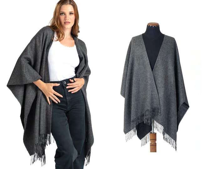 Genuine baby alpaca PONCHO- classic design authentic wool peruvian PONCHO CLASICC