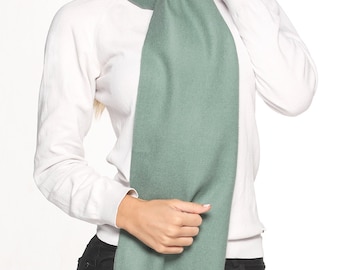 100% Baby Alpaca Scarf  - Emerald Peruvian Handmade Scarf-  Solid Weave Brushed Scarf