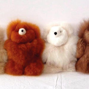 100% Real Baby Alpaca Fur Teddy Bear 6 In 15 In Assorted Colors Peruvian Art Stuffed Alpaca Toy image 4