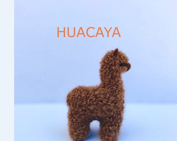 Needle Felted Alpaca Sculptures: Felted Animals by Hand in Alpaca Fiber made in peru 3.5 IN