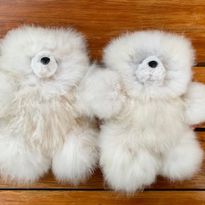 100% Real Baby Alpaca Fur Teddy Bear 6 In 15 In Assorted Colors Peruvian Art Stuffed Alpaca Toy image 2