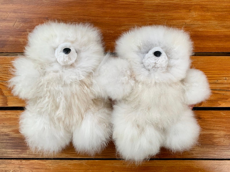 100% Real Baby Alpaca Fur Teddy Bear 6 In 15 In Assorted Colors Peruvian Art Stuffed Alpaca Toy image 2