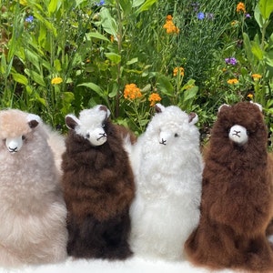 10 IN Native  Handmade Alpaca Stuffed Animal Plush Alpaca/ Llama  fur teddy alpaca handmade Peruvian alpaca fur stuffed animal toy