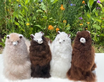 10 IN Native  Handmade Alpaca Stuffed Animal Plush Alpaca/ Llama  fur teddy alpaca handmade Peruvian alpaca fur stuffed animal toy