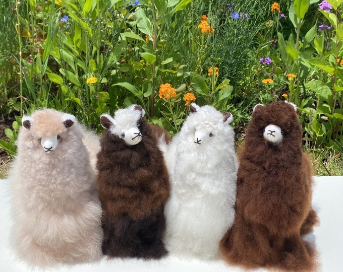 10 IN Native  Handmade Alpaca Stuffed Animal Plush Alpaca/ Llama  fur teddy alpaca handmade Peruvian alpaca fur stuffed animal toy