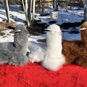 9 IN Handmade Alpaca Stuffed Animal Plush Alpaca/Llama  fur teddy alpaca handmade Peruvian alpaca fur stuffed animal toy