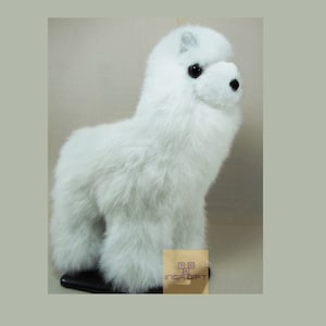 9IN  PREMIUM Handmade Alpaca Stuffed Animal Plush Alpaca  Fur/Llama fur teddy alpaca Standing handmade Peruvian alpaca fur animal toy