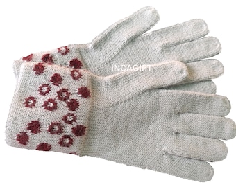 100% ALPACA - Silver Alpaca gloves handmade in Peru - Alpaca gloves for women -Peruvian Products