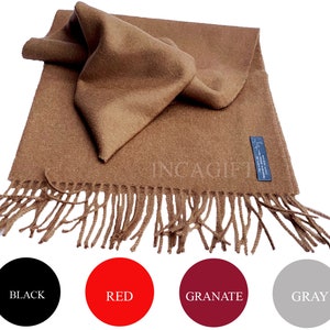 100% Baby Alpaca Scarf  - Peruvian Handmade Scarf-  Solid Weave Brushed Scarf