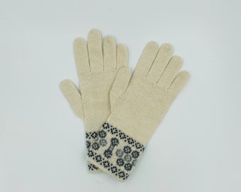 100% ALPACA -White Alpaca gloves handmade in Peru - Alpaca gloves for women -Peruvian Products