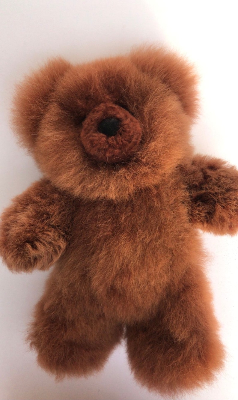 6in 15in Real Super Baby Alpaca Fur Teddy Bear Peruvian Products Stuffed Alpaca Toys Handmade image 9