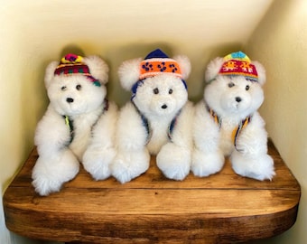 Handmade 11 IN Baby Alpaca Fur Teddy Bear - Peruvian Artisan Stuffed Toy White