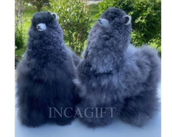 14 IN Native  Handmade Alpaca Stuffed Animal Plush Alpaca/ Llama  fur teddy alpaca handmade Peruvian alpaca fur stuffed animal toy