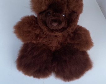 16 IN Real Baby Alpaca Fur Teddy  Bear - Peruvian Products - Stuffed Alpaca Toys - Handmade Peruvian Toy - Peruvian Art