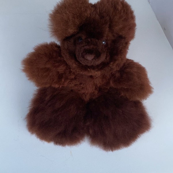 16 IN Real Baby Alpaca Fur Teddy  Bear - Peruvian Products - Stuffed Alpaca Toys - Handmade Peruvian Toy - Peruvian Art