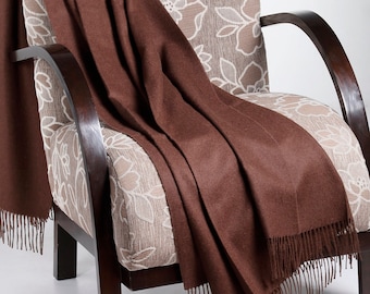 Chocolate 100% Baby Alpaca Throw Blanket -  Woven blankets made in Peru