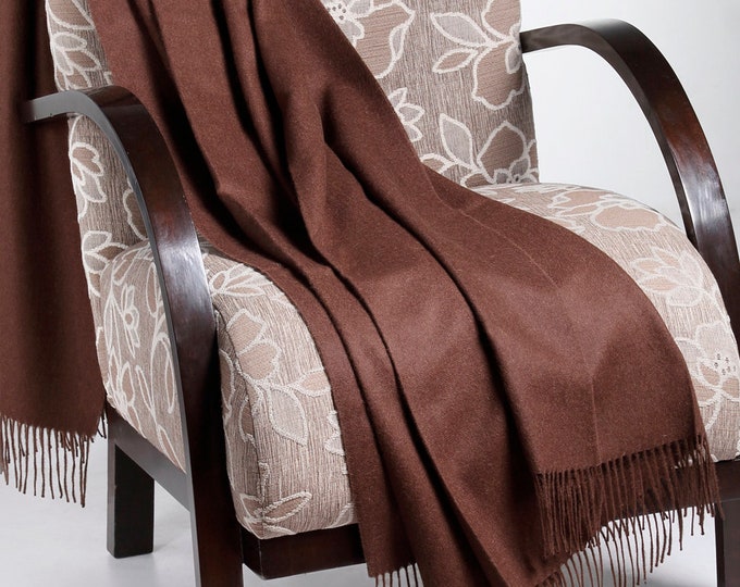Chocolate 100% Baby Alpaca Throw Blanket -  Woven blankets made in Peru