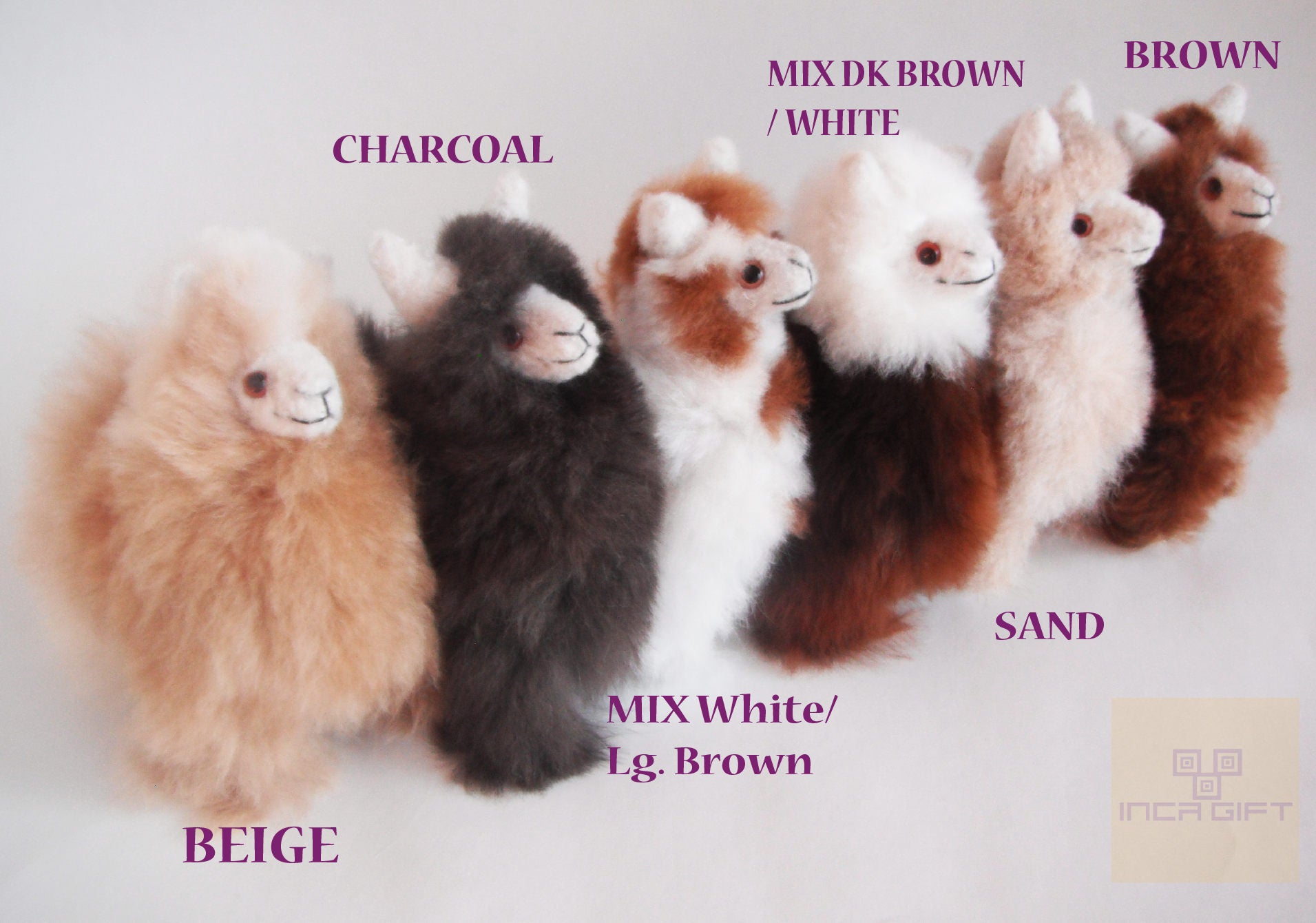 6IN Handmade Alpaca Stuffed Animal Plush Alpaca 6 IN/ Llama fur teddy 6IN Handmade Alpaca Stuffed Animal Plush Alpaca 6 IN/ Llama fur teddy
