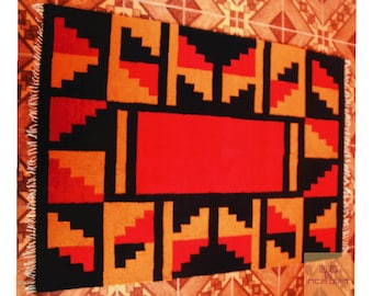 ON SALE Peruvian rug genuine handmade loomed alpaca sheep wool Peru carpet for living room bedroom kids Hand Crafted Geometric Wool Area Rug