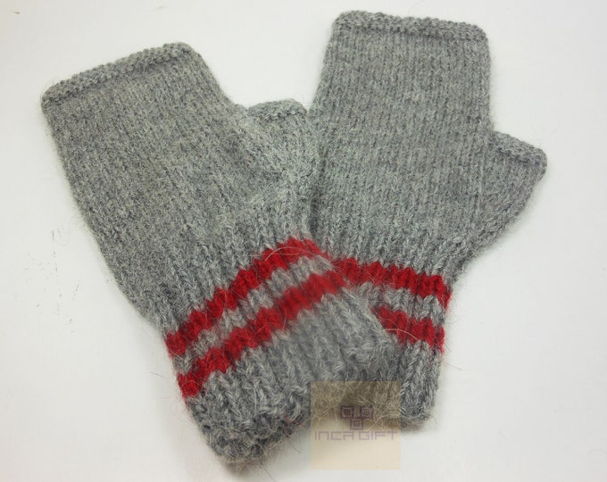 100% ALPACA - alpaca fingerless gloves- handmade in Peru - Alpaca texting gloves for women- Peruvian Products