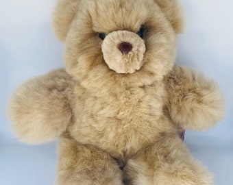 19.6 IN Real Super Baby Alpaca NATURAL BEIGE Teddy  Bear Peruvian Stuffed Alpaca Toys-Handmade llama Fur toy-Alpaca stuffed animal from Peru