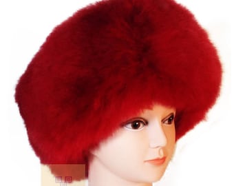 Gold Baby Alpaca Fur hat / Fluffy Hat - Luxury Alpaca Fur Russian Hat Assorted Colors (22-23 INCH around) -Special Gift - Luxury collection