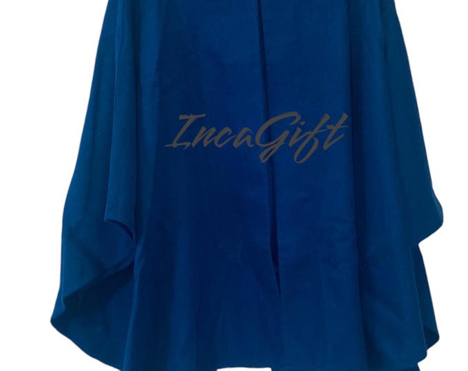 Genuine baby alpaca cape with fur- classic design authentic wool peruvian cape