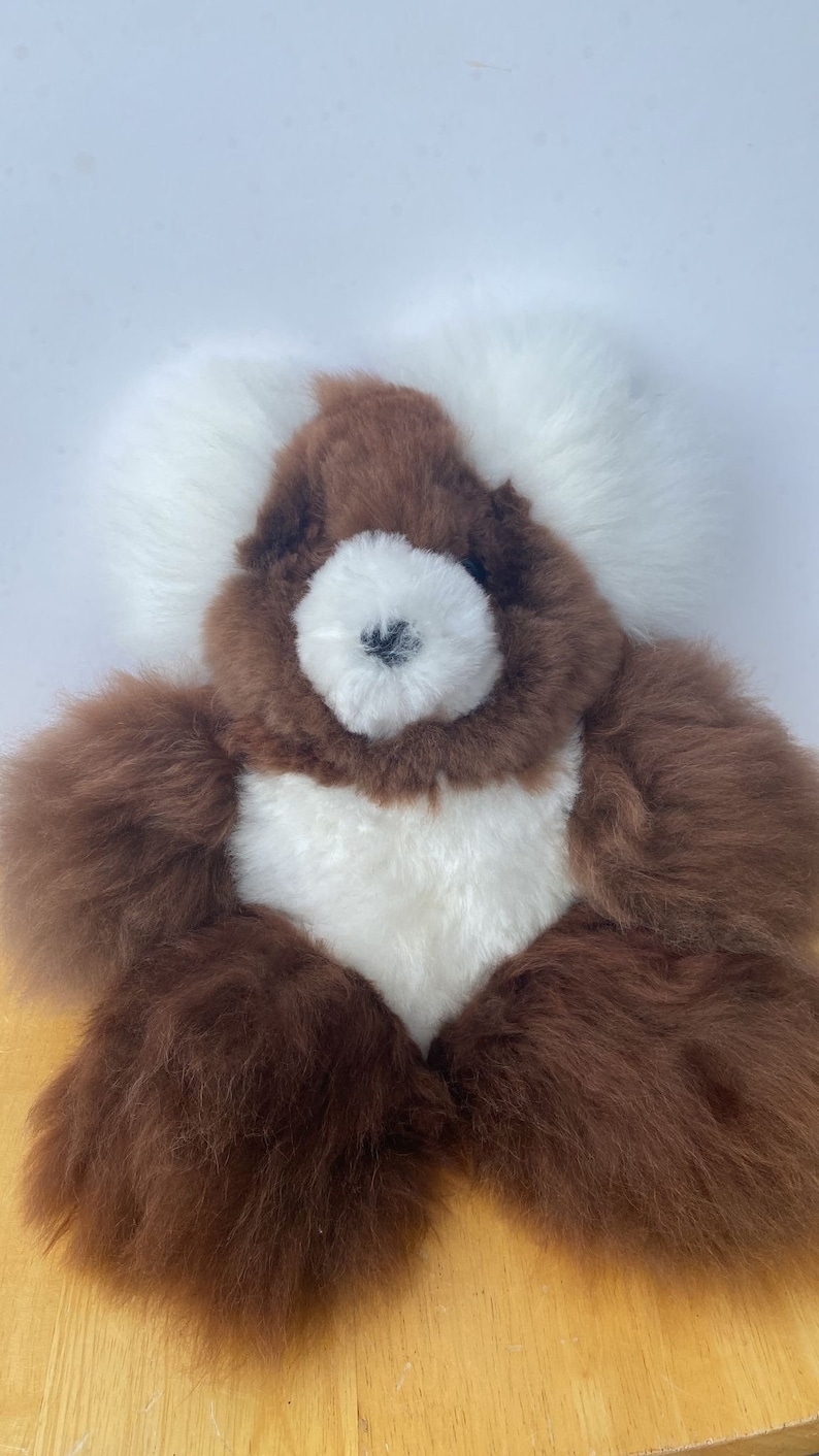 100% Real Baby Alpaca Fur Teddy Bear 6 In 15 In Assorted Colors Peruvian Art Stuffed Alpaca Toy image 6