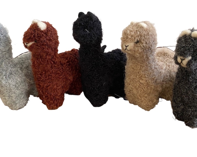 Needle Felted Alpaca Sculptures: Felted Animals by Hand in Alpaca Fiber made in peru 3.5 IN