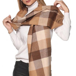 100% Baby Alpaca  buffalo Scarf  - Peruvian Handmade Scarf-  Solid Weave Brushed Scarf Camel