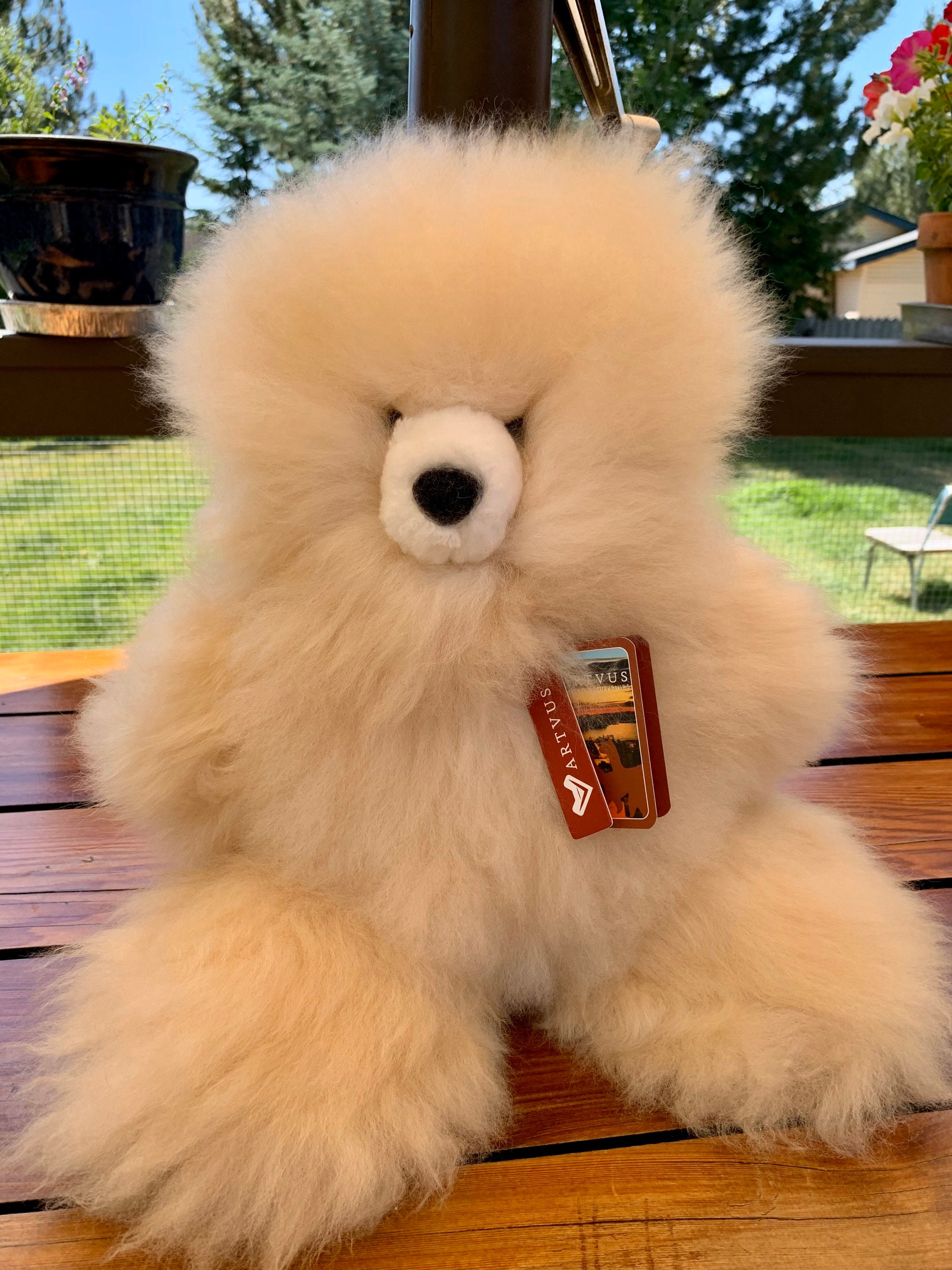 19 IN- 100% Real Baby Alpaca Fur Teddy Bear Giant Alpaca Teddy Bear- Peruvian Art- Big Stuffed