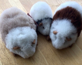 Handmade Peruvian  Stuffed Alpaca Fur Guinea Pig 5IN-9IN Mixed/ Alpaca Stuffed Toy / Alpaca Stuffed Animal