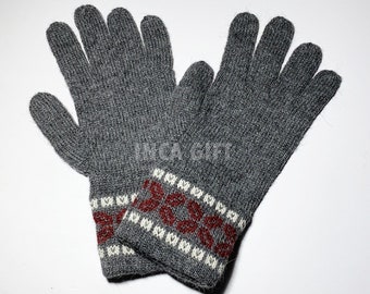 100% ALPACA - Gray Alpaca gloves handmade in Peru - Alpaca gloves for women -Peruvian Products