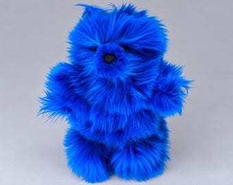 10-13 IN BEAR Handmade peruvian gift -stuffed Teddy bear BLUE