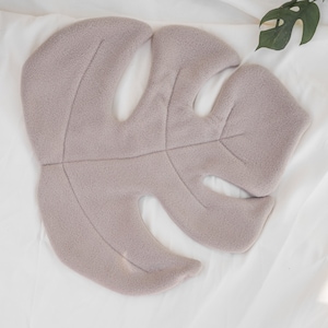 Taupe Monstera Leaf House Plant Resting Mats for Rabbits, Chinchillas, Guinea Pigs, Hamsters, and Small Pets