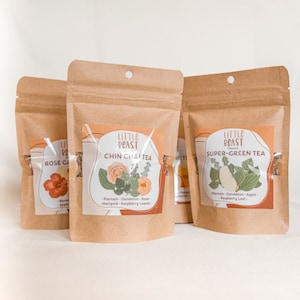 Herbal Rabbit Foraging Mix Teas -  4, 1oz Pack for Bunnies, Guinea Pigs, Hamsters, and other Small Pets