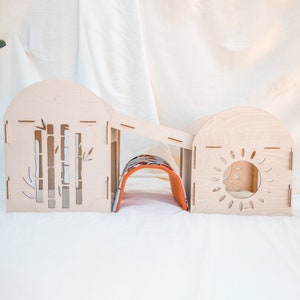 Bamboo Bungalow Rabbit Hidey House - Indoor Rabbit Castle with Modular Design