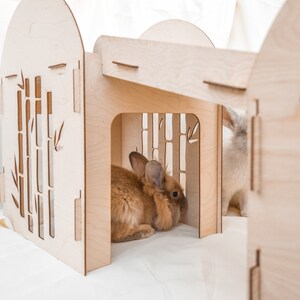 Bamboo Rabbit House - Indoor Rabbit Castle With Modular Design - Etsy