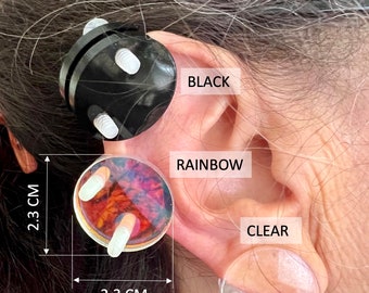 Disques en plastique pour compression chéloïde de l'oreille - Boucle d'oreille en plastique pour pression chéloïde post-opératoire - Modèle 2,3 cm
