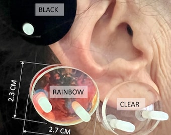 Disques en plastique pour compression chéloïde de l'oreille - Boucle d'oreille en plastique pour pression chéloïde post-opératoire - Modèle 2,7 cm