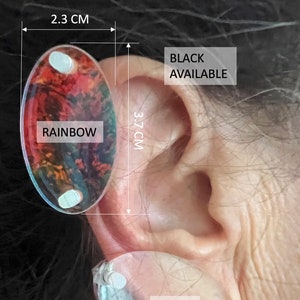 Ear Keloid Compression Plastic Discs Plastic disc earring for post-op keloid pressure model 3.7cm image 2