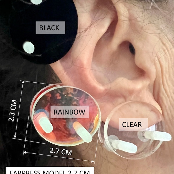 Ear Keloid Compression Plastic Discs - Plastic disc earring for post-op keloid pressure - model 2.7cm