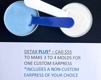 Detax plus non-custom Earpress - silicone putty to create molds for custom Earpress