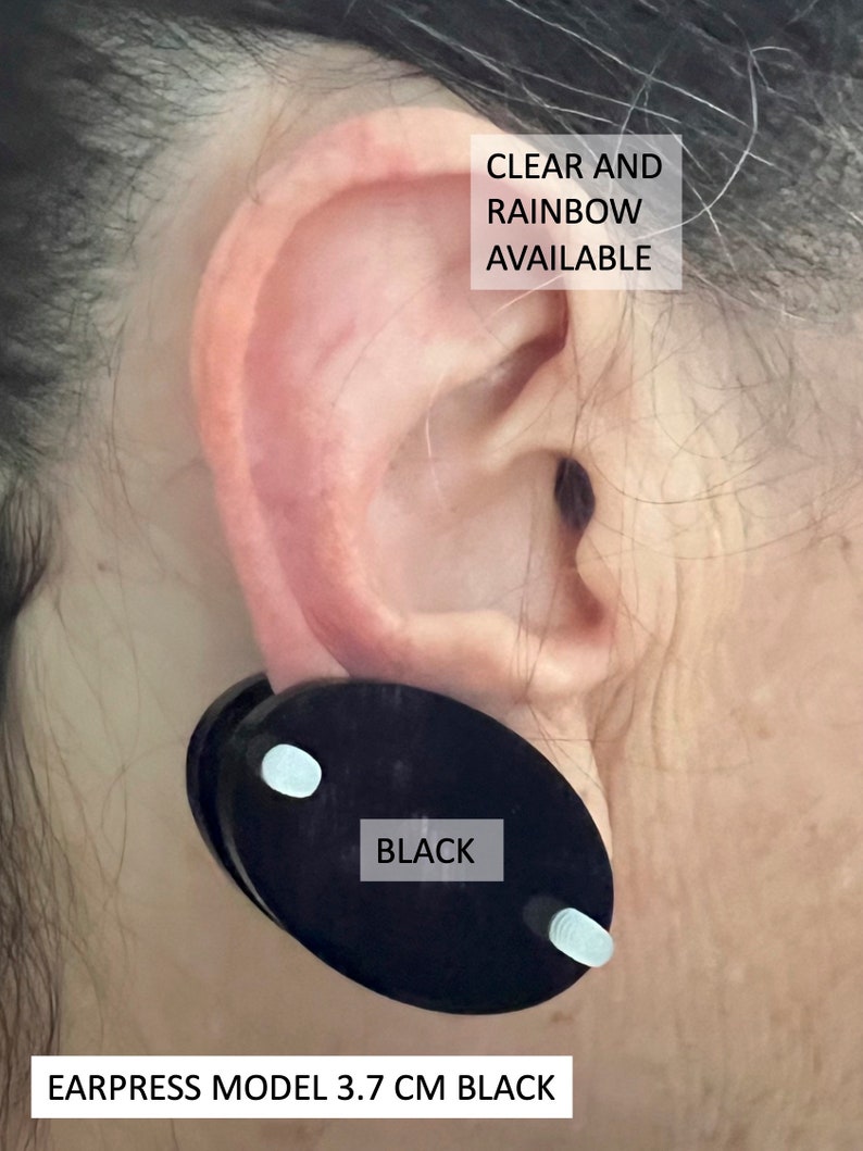 Ear Keloid Compression Plastic Discs Plastic disc earring for post-op keloid pressure model 3.7cm image 3