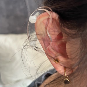 Ear Keloid Compression Plastic Discs Plastic disc earring for post-op keloid pressure 'Bean' shape 3 sizes available image 9