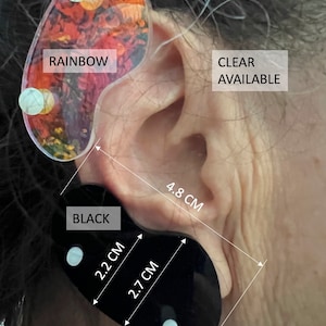 Ear Keloid Compression Plastic Discs Plastic disc earring for post-op keloid pressure 'Bean' shape 3 sizes available image 3