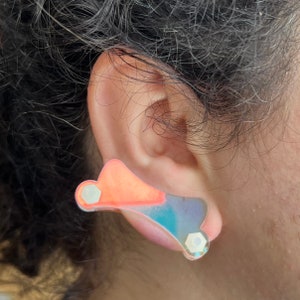 Ear Keloid Compression Plastic Discs Plastic disc earring for post-op keloid pressure model Dogbone imagem 3