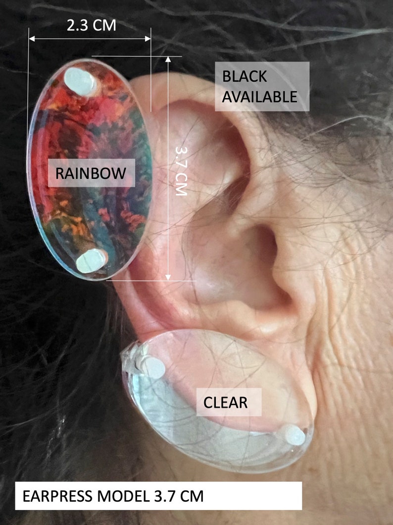 Ear Keloid Compression Plastic Discs Plastic disc earring for post-op keloid pressure model 3.7cm image 2