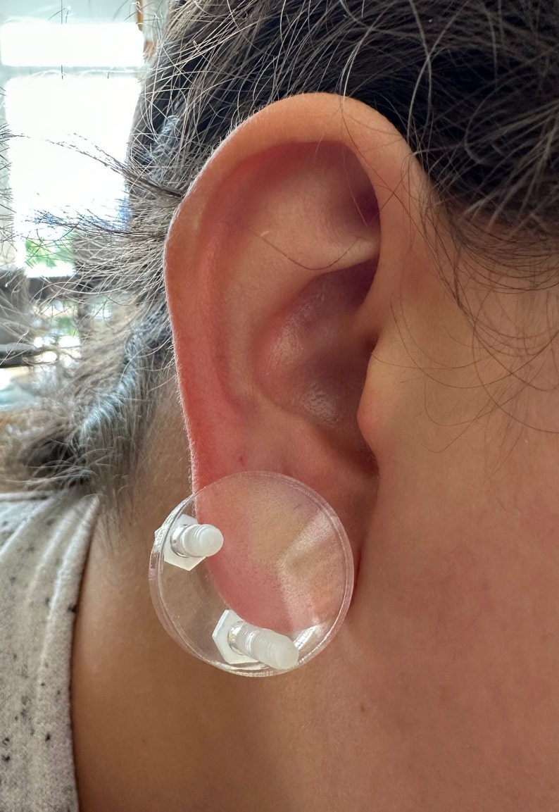 Ear Keloid Compression Plastic Discs Plastic disc earring for post-op keloid pressure model 2.3cm image 6